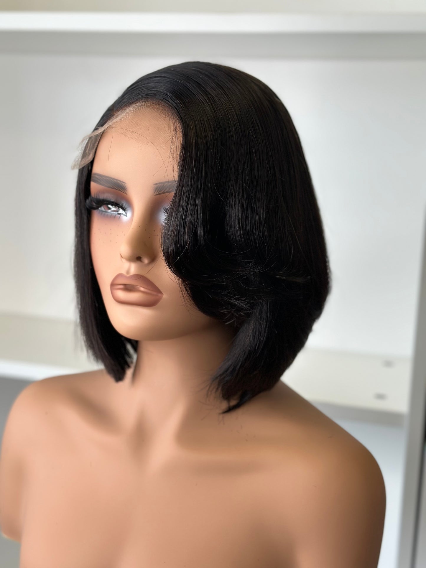 Lisa-12" HD Lace Top Bob Style Glueless Human Hair Wig