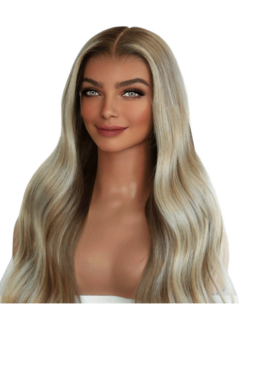 Lisa-20" HD Lace Top Dark Root Blonde Balayage  Illustra™ Invisble Lace Top Human Hair Non Surgical Hair Replacement