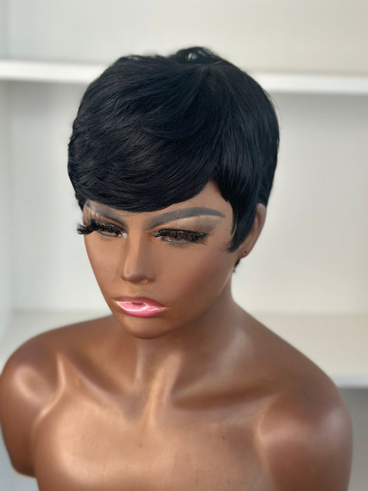 Lola-Short Style Pixie Style No Lace Human Hair Glueless Wig