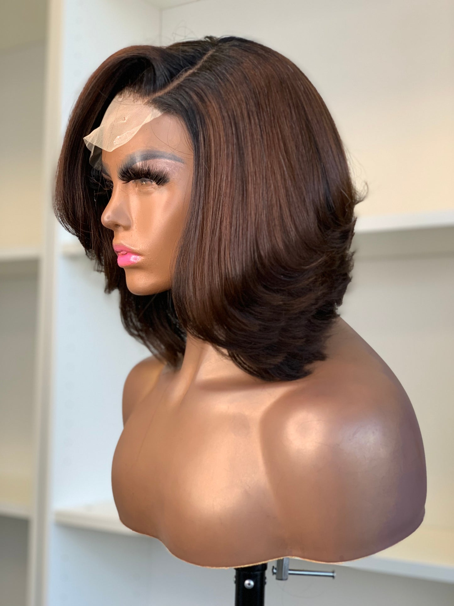 Shekora-Glueless 12" HD Lace Closure Bob Style Human Hair Wig