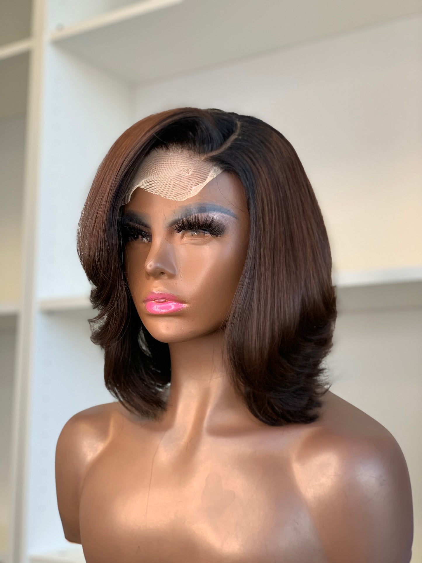 Shekora-Glueless 12" HD Lace Closure Bob Style Human Hair Wig