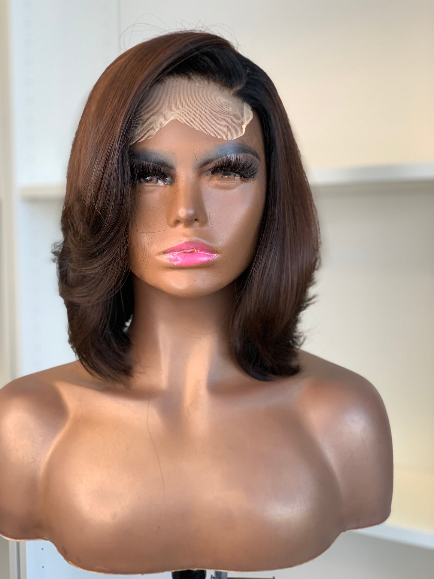 Shekora-Glueless 12" HD Lace Closure Bob Style Human Hair Wig